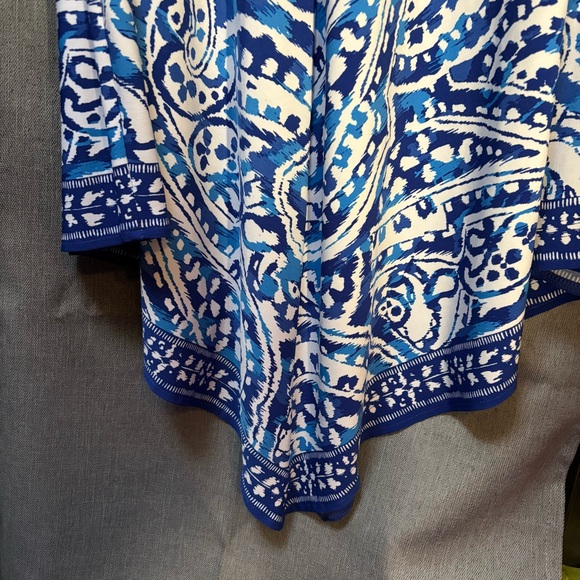 Chico's Skirt Elastic Waist Paisley Print Blue Knit Size Chico’s 2=Large Bandana - Picture 4 of 5